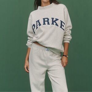 Parke Light Gray mock neck Varsity Sweatshirt